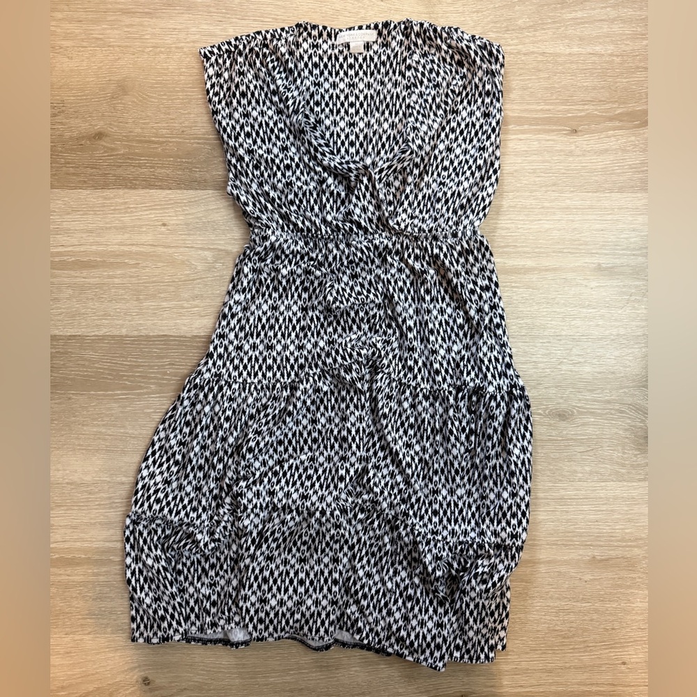 New York & Company Black and White Geometric Mini Dress - XS
